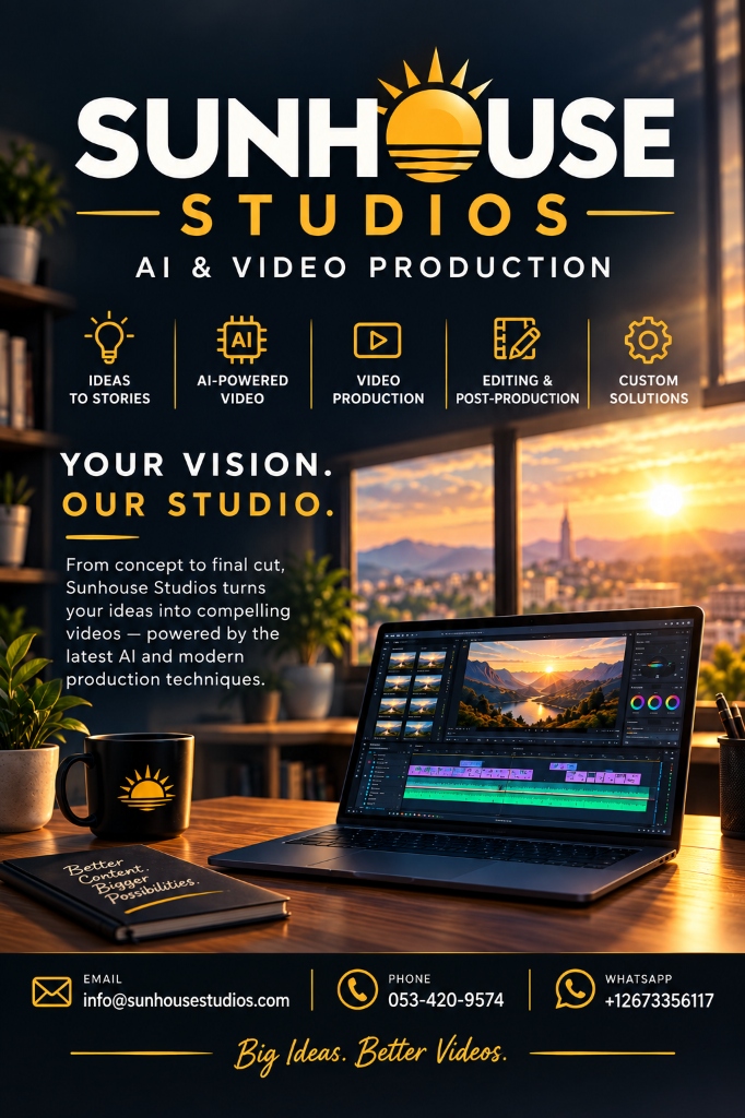 Sunhouse Studios Edit Bay and Visual Branding Flyer